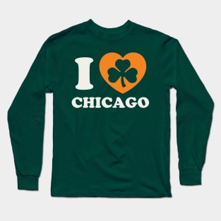 Chicago St Patricks Day Irish Pride Shamrock Heart Long Sleeve T-Shirt